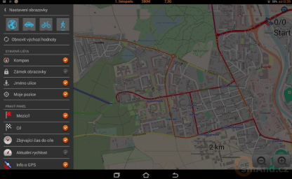OsmAnd 1.9: Odbočovací pruhy