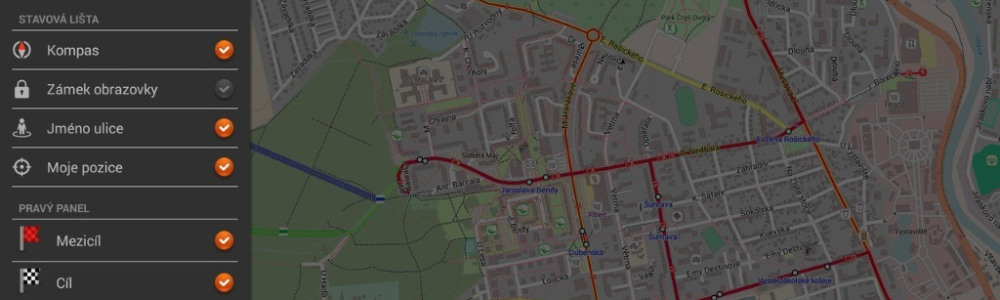 OsmAnd 1.9: Odbočovací pruhy