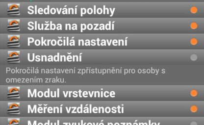 Stínované hory v OsmAnd 1.1.2
