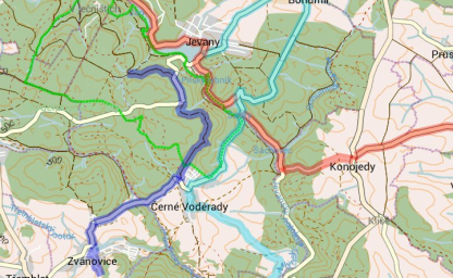 České cyklotrasy v OsmAnd